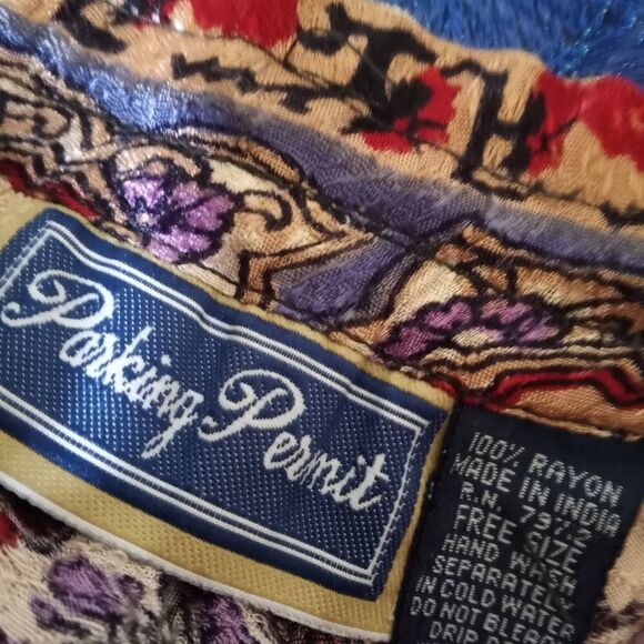 Parking Permit Free Size Mlticlrd ElasticWaist AbstractPrint Maxi Women’s Skirt. - Picture 4 of 7